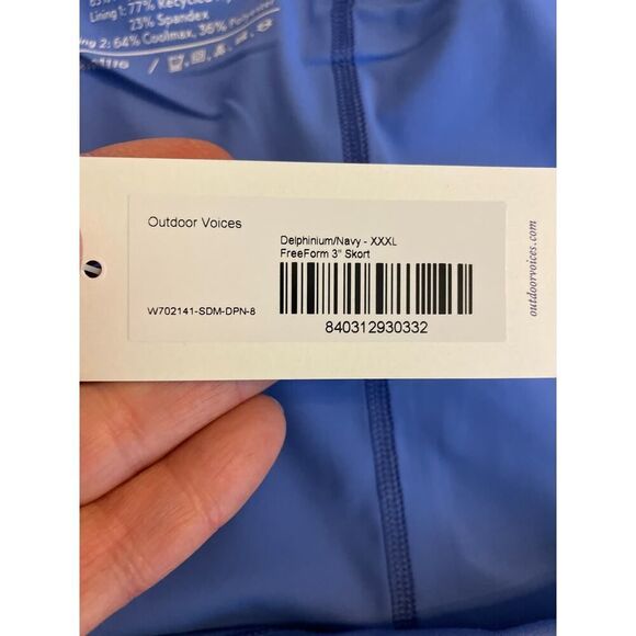 NWT Outdoor Voice Freeform 3" Skort XXS Delphinium Navy Athletic Athleisure - Picture 7 of 8